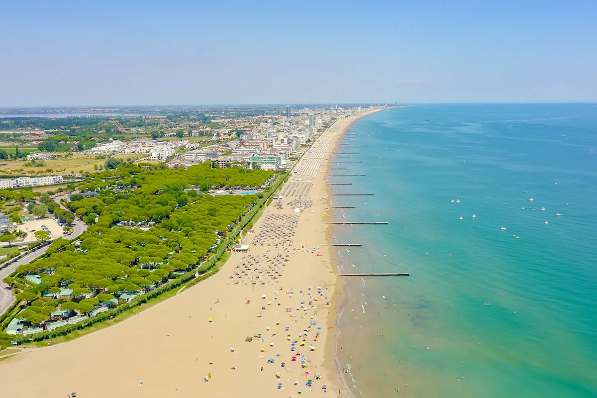 Veduta della spiaggia di Jesolo in Veneto