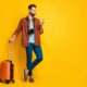 ragazzo , turista con valigia , viaggio, viaggiare
