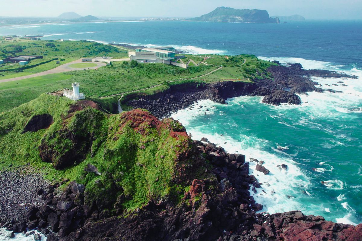 Vista dall'alto dell'isola di Jeju in Corea del Sud