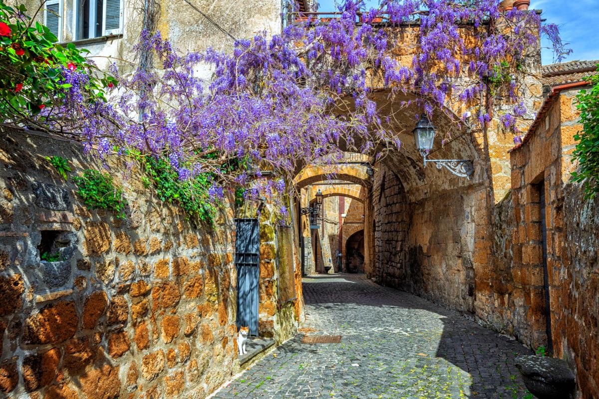 Una strada del centro storico di Orvieto, Umbria