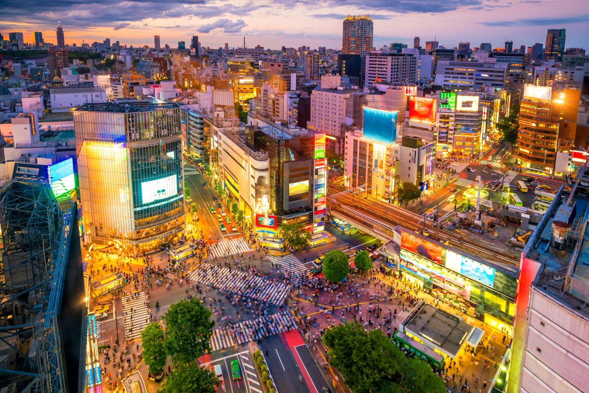 Vista del cuore della città di Tokyo