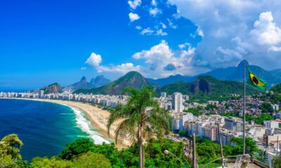 Panorama di Rio De Janeiro e della spiaggia di Copacabana, Brasile