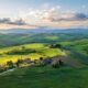 Panorama delle colline toscane sul far della sera