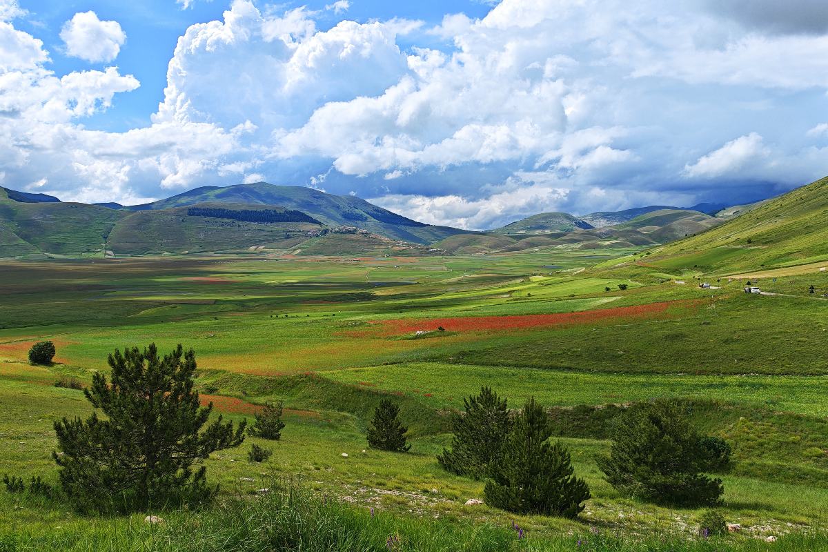 Panorama delle colline umbre