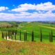 Paesaggio della Val d'Orcia tra colline e cipressi