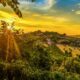 Colline e campagne intorno a Tortoreto al tramonto