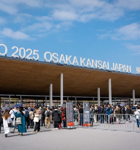 Ingresso del Gate Est all'Expo 2025 Osaka-Kansai, nel sito espositivo di Yumeshima